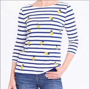 J. Crew 🍍 Cotton Boatneck 3/4 sleeve top